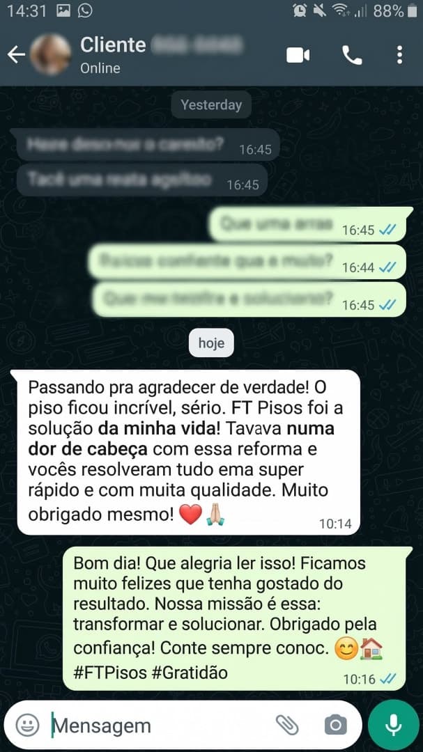 Depoimento Cliente FT Pisos